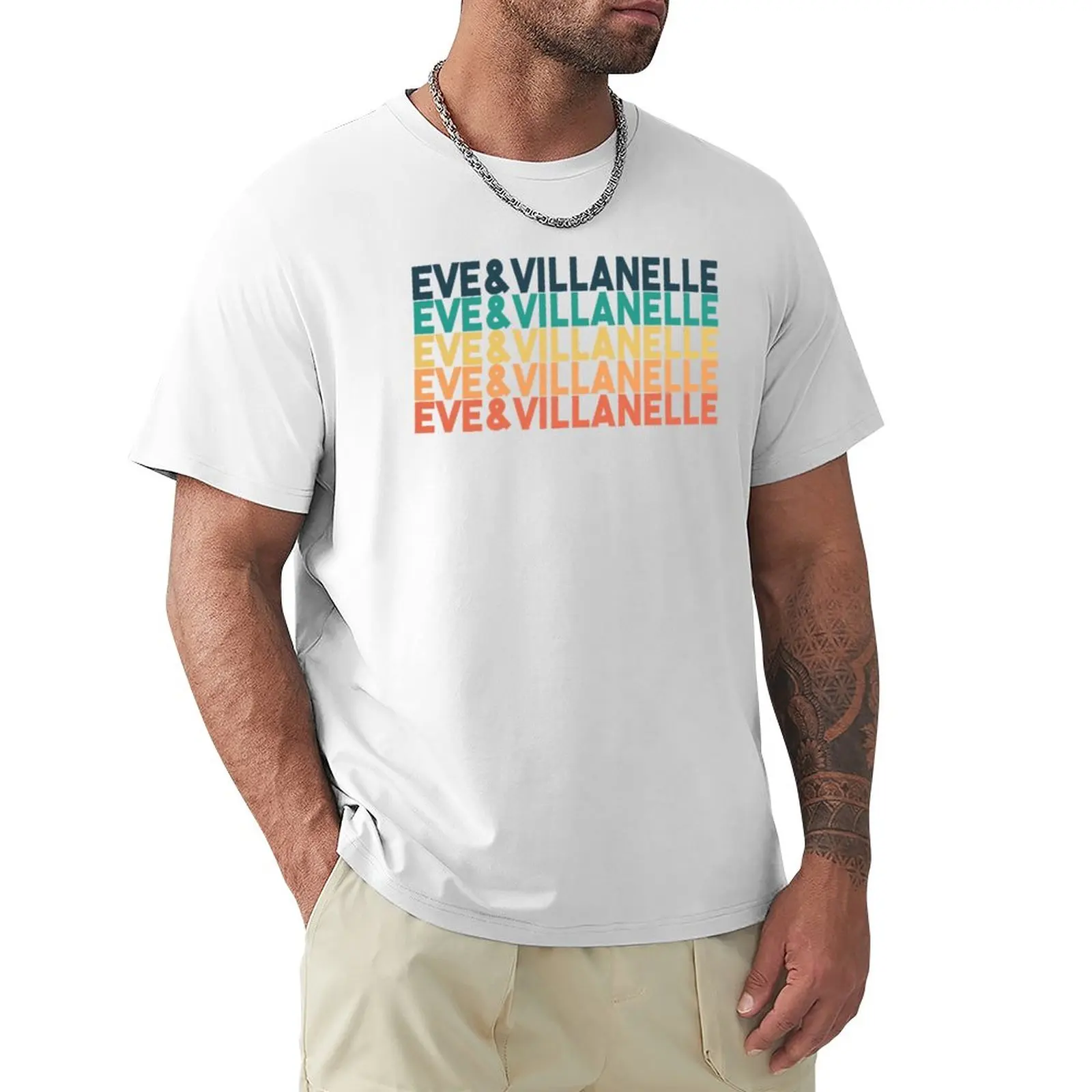 

Eve & Villanelle - Eve And Villanelle Multi Color Villaneve Design T-Shirt Aesthetic clothing fitted t shirts for men