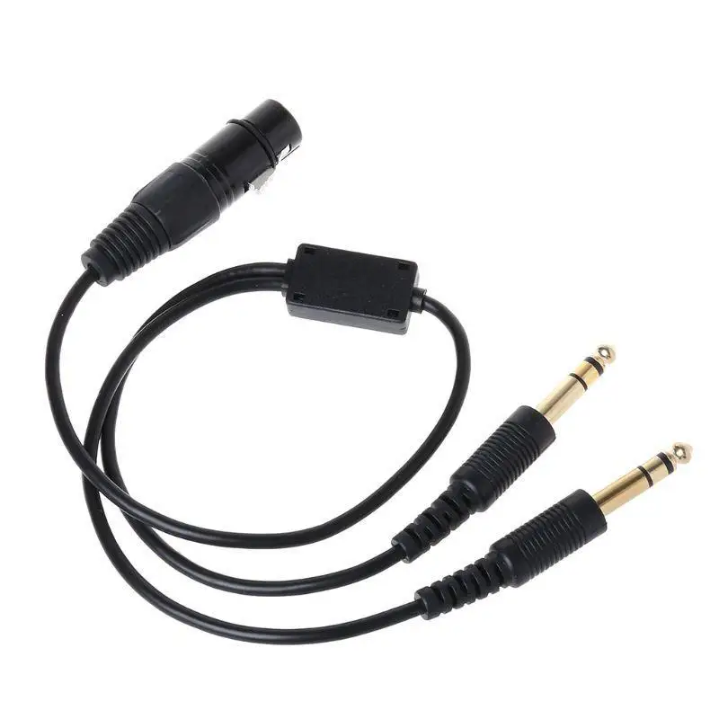 R53C Für Bus XLR auf Dual Plug 5 Pin Adapterkabel Luftfahrt-Kopfhörerkabel-Set – Detail 9