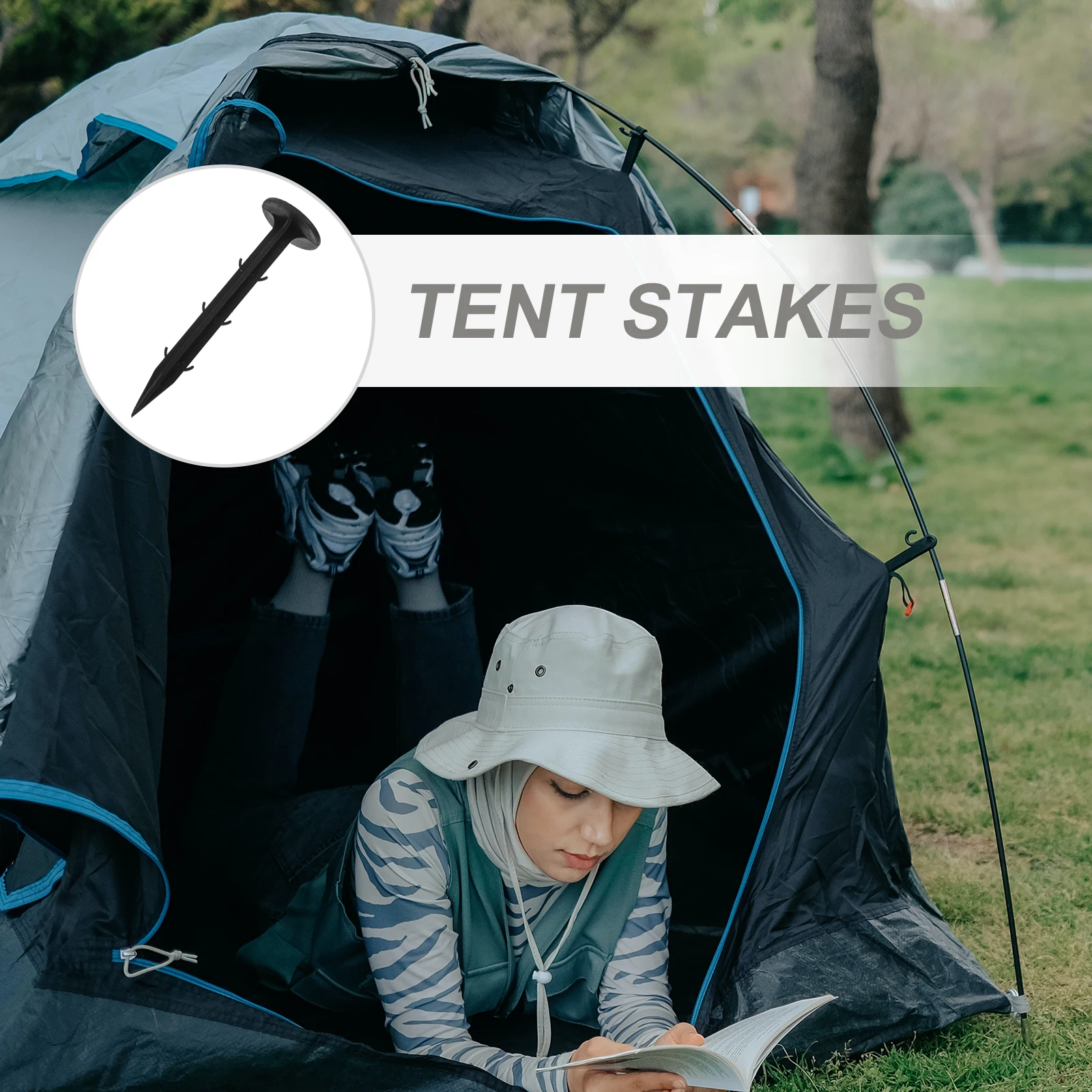 

100 Pcs Ground Nails Plastic Tent Stakes Heavy Duty Camping Beach Hiking Travel Tarp Pegs Stable Support L scaping Gardening