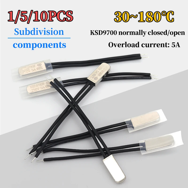 KSD9700 250V 5A Normally Closed NO Thermostat Temperature Thermal Switch 20 25 30 35 40 45 50 55 60 65 70 75 80 90 150℃