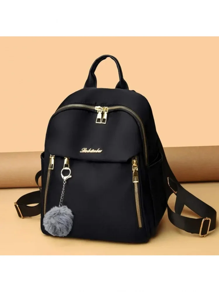 Prosty, pojemny, czarny plecak podróżny unisex - plecak studencki w stylu Harajuku i High Street — zdjęcie 2
