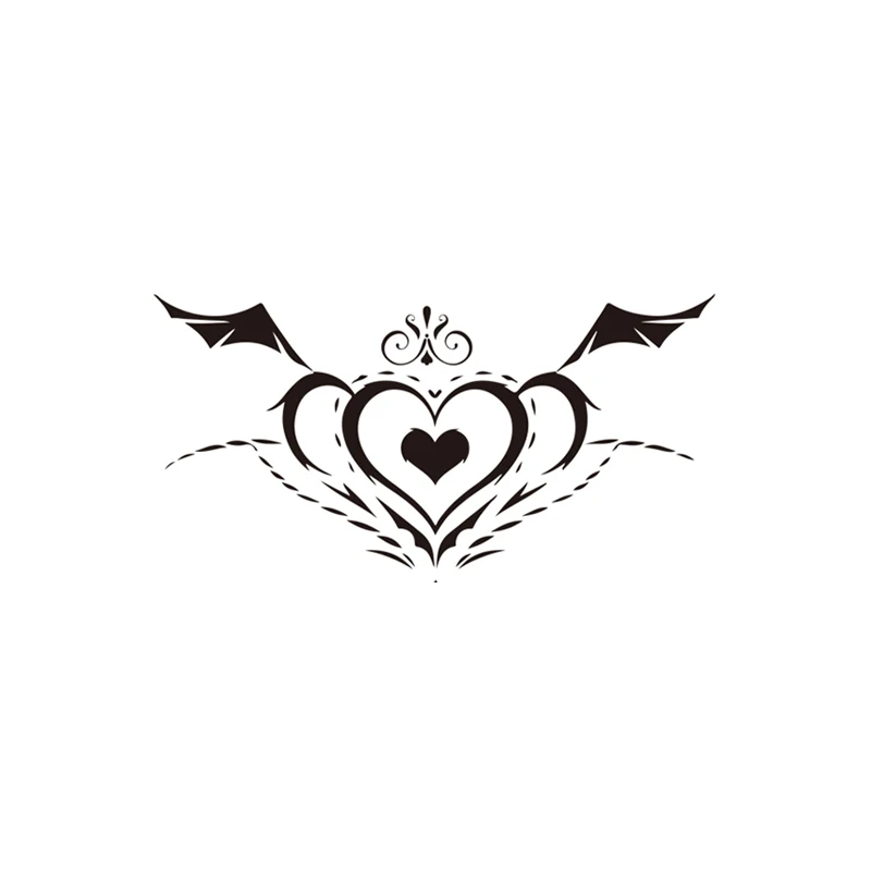 Waterproof temporary tattoo stickers body henna waist chest black angel tattoo stickers glitter tattoo fake tattoo women