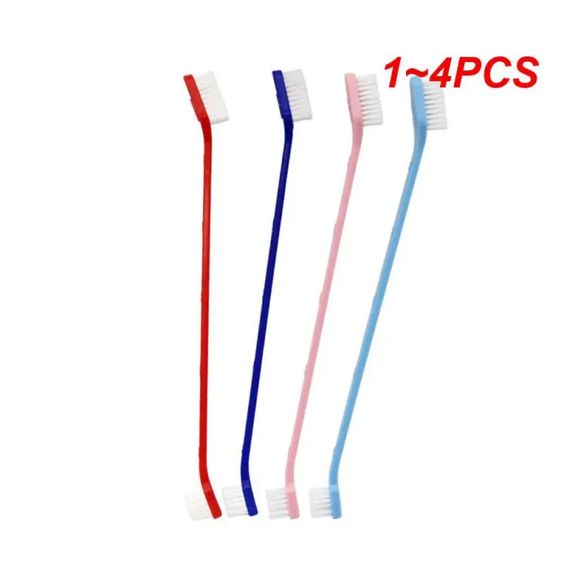 1~4PCS Nylon Toothbrush Massage Bristles General Pet Toothbrush With Massage Function Pet Double Toothbrush Toothbrush