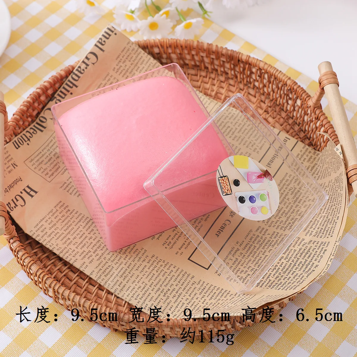 Transparant Boxed Nat Zacht PU Trage Rebound Toast Speelgoed Plezier Zuigen Vinger Brood Stress Knijpspeelgoed Schattig Squishy Brood