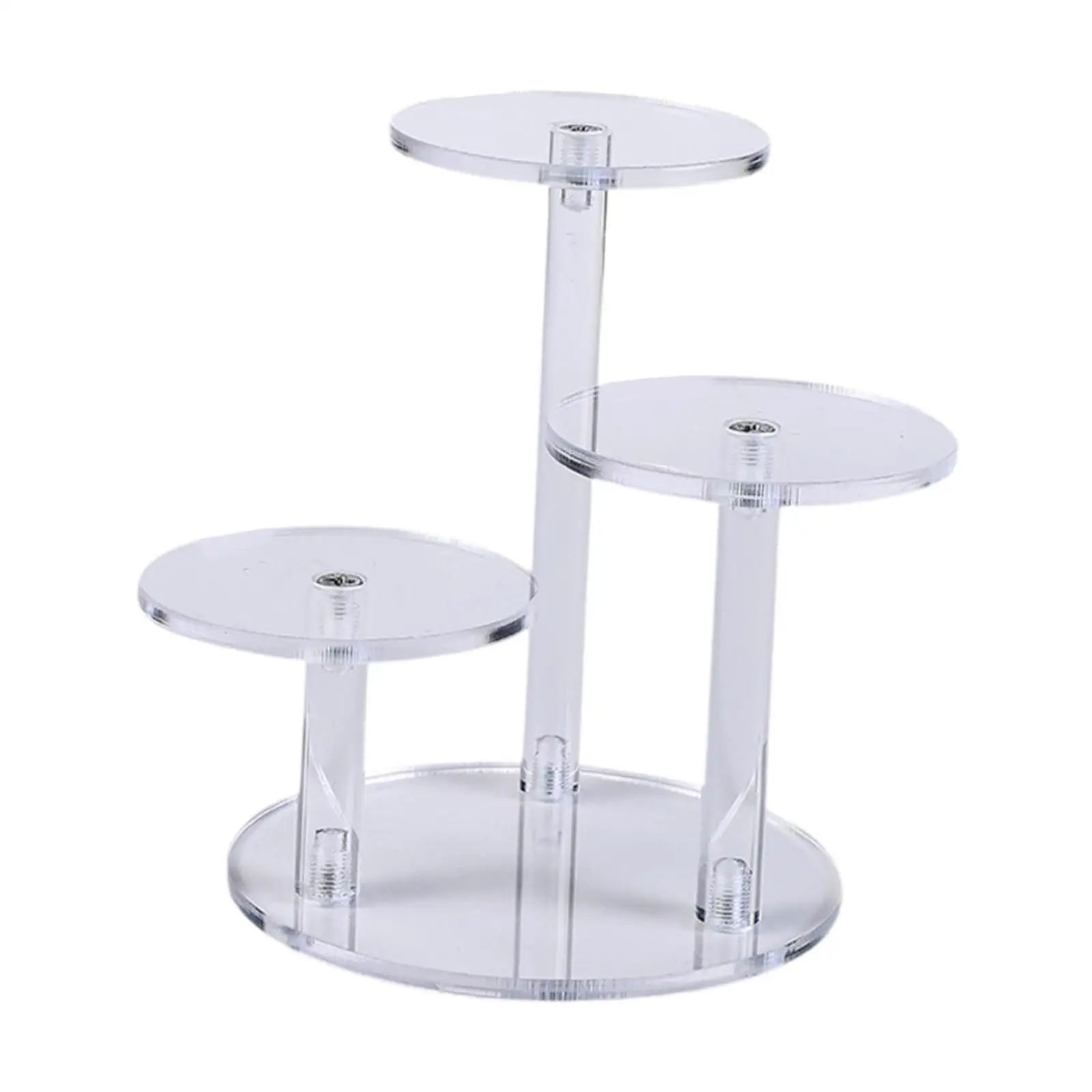 Présentoir Riser Multifonctionnel Rond à 3 Niveaux pour Mini Figurines d'Auckland, Montres, Petits Gâteaux, Bijoux de Collection