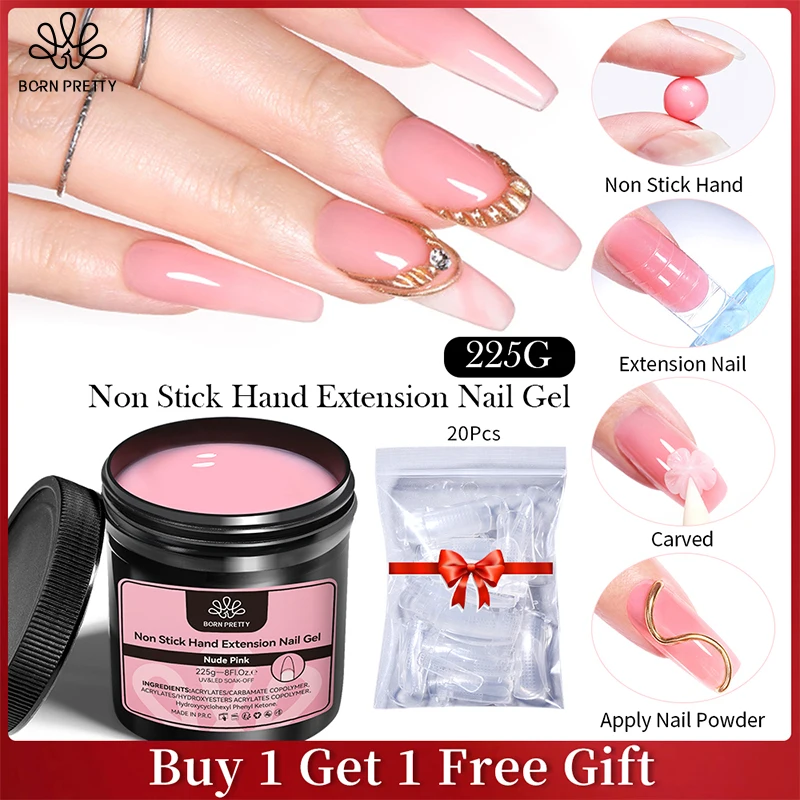 BORN PRETTY 225G Non Stick Hand Solid Extension Nail Gel Desgin Flower Nail Art Shaping Solid Acrylic Nail Gel Varnish