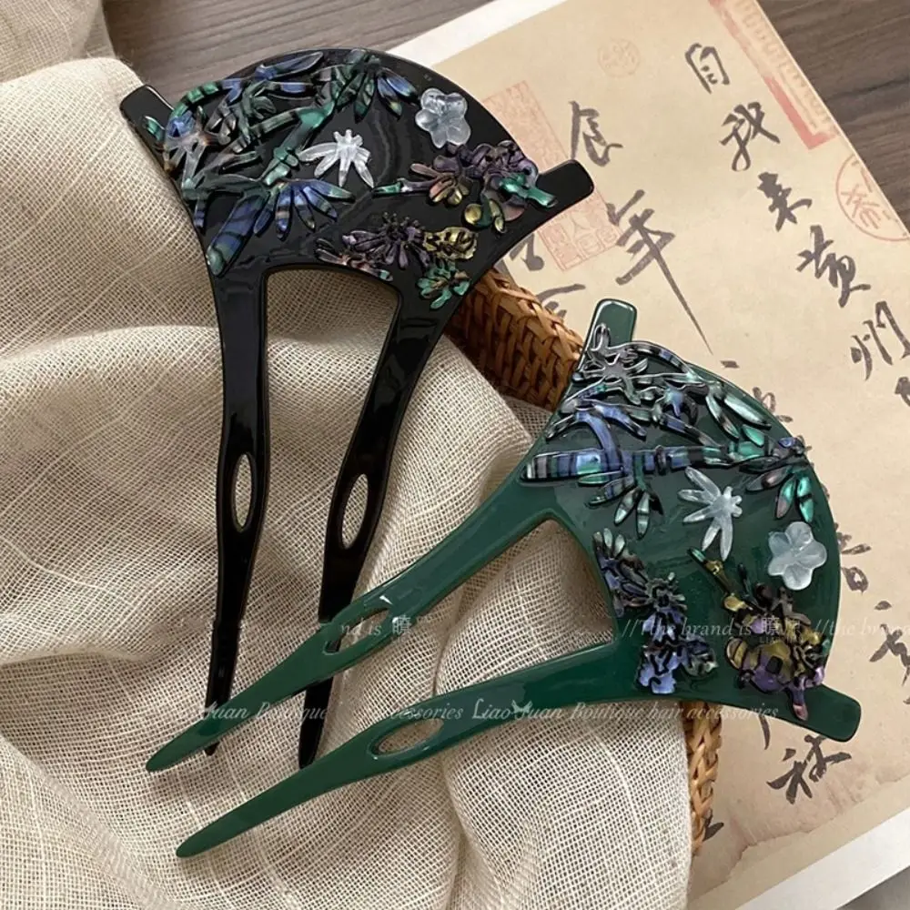 

U-shaped Fan Hair Stick Chinese Style Girl Hair Accessories U Shape Hairpin Cheongsam Hair Chopstick Ancient Style