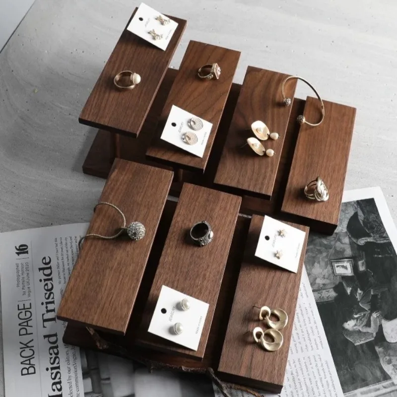 الصلبة الخشب مجوهرات عرض موقف كبير مجوهرات تخزين الرف حلقة قلادة حامل مُنظِم مجوهرات سوار القرط عرض الرف