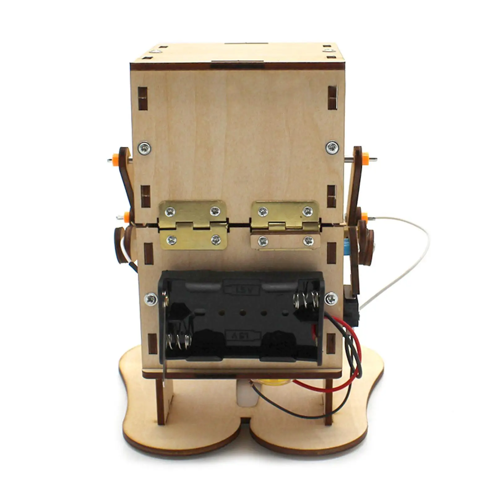 Automatic Piggy Bank Eat Coins Robot Wooden Toy for Children Money Collection Bank STEM Learning Kit for Boys Girls