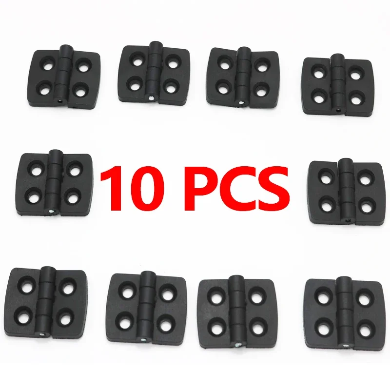 Petites charnières noires de 40x30mm, 10 pièces, Mini roulement de porte en plastique, armoire à bout, tiroir, boîte à bijoux, charnière ABS pour