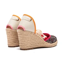 Women's Sandals 2025 New Hemp Bottom Slope Heel Sandals Comfortable and Breathable Holiday Beach Women's Shoes 8CM - Image 6
