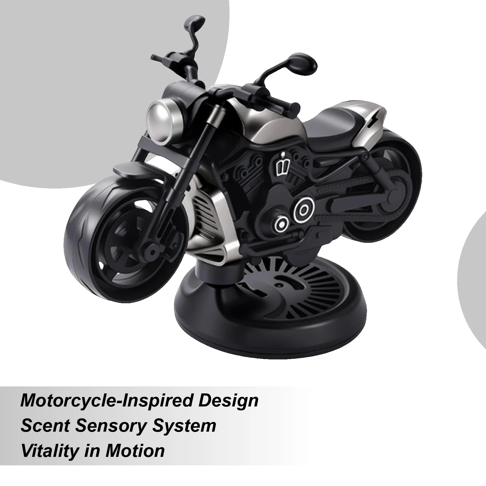 Car Air Freshener Rotating Scent Diffuser Motorcycle Shape Odor Eliminator For Car For Men Women Truck SUV Interior Dashboard