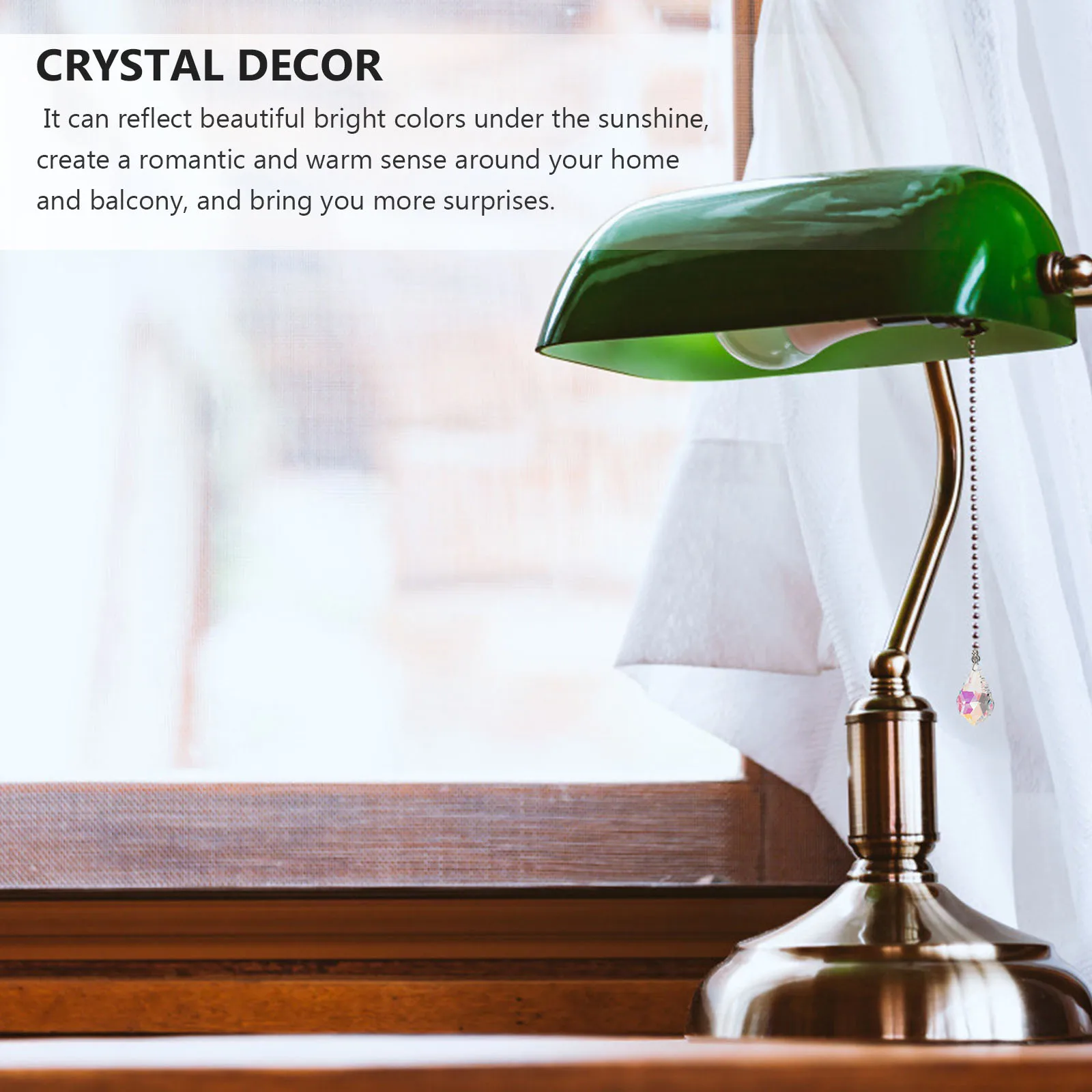 

2 Pcs Crystal Lamp Hanging Chain Indoor Pendants Decor Fan Ornaments Decoration