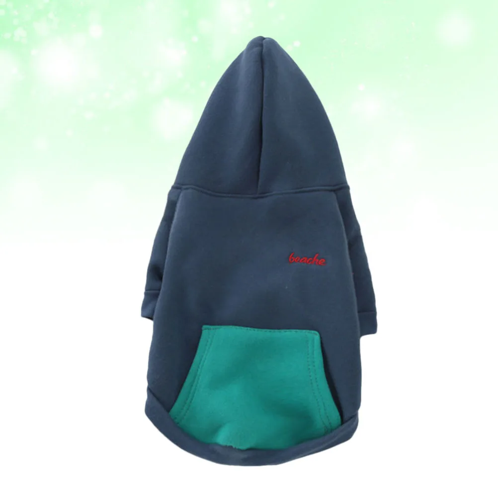 

Dog Hoodie For Puppy Warm Solid Color Pet Clothes Comfortable Easy Wear Blue L For Walking Jogging Outdoor Activities