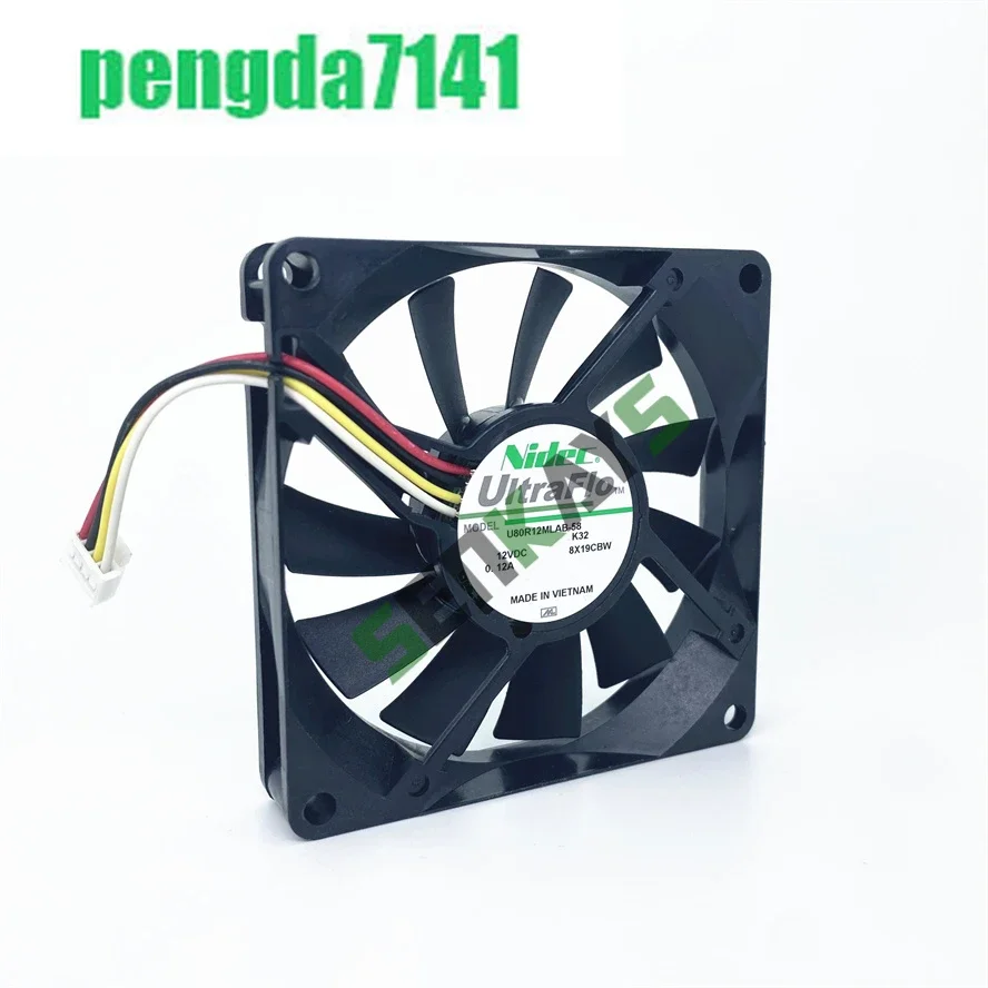 

pa Brand Nidec 8CM 80mm 12V Cooling Fan U80R12MLAB-58 Computer Case Cooling Fan 4pin