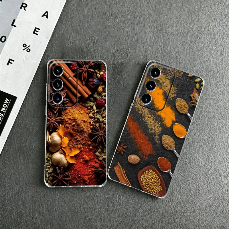 Kitchen Seasoning and Spices Phone Case for Samsung A53 A52S A33 A32 A32 A22 A13 A12 Galaxy A04E A03S Core A02S A50S A51 A71 A73
