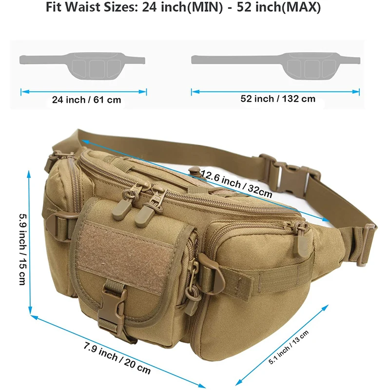 6L Multi-Layer Storage Fishing Bag for Climbing Running Cycling Waterproof Chest Bag Oxford Cloth Waist Bags Outward Zipper