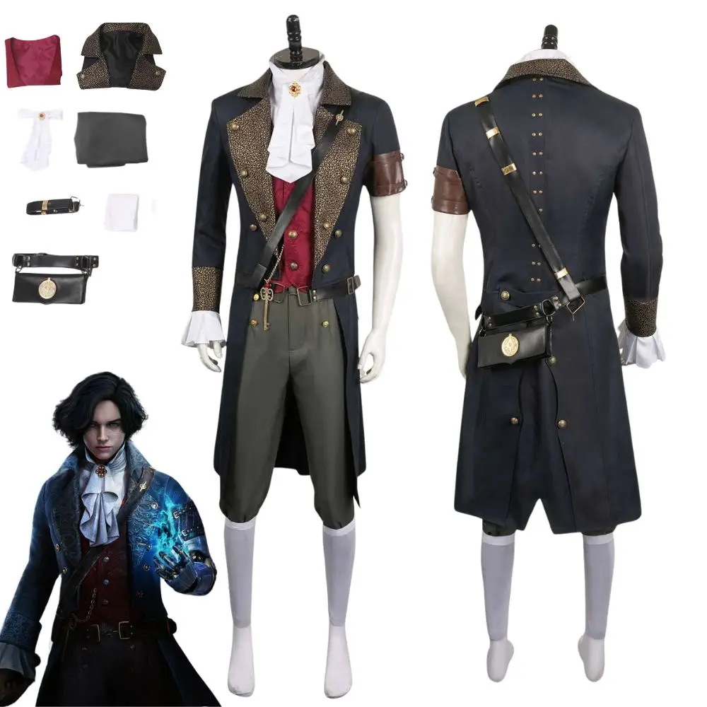 Game Lies Of P Cosplay Fantasia Costume Disguise for Adult Men Uniform Jacket Pants Set Role Play Outfit Halloween Carnival Suit