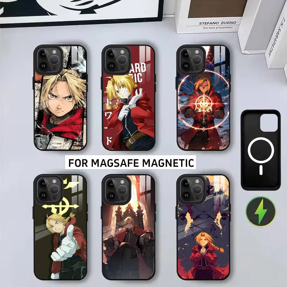 

F-Fullmetal A-Alchemist E-Edward E-Elric Phone Case For iPhone17,16,15,14,13,12,11 Plus,Magnetic with Magsafe Wireless Charging