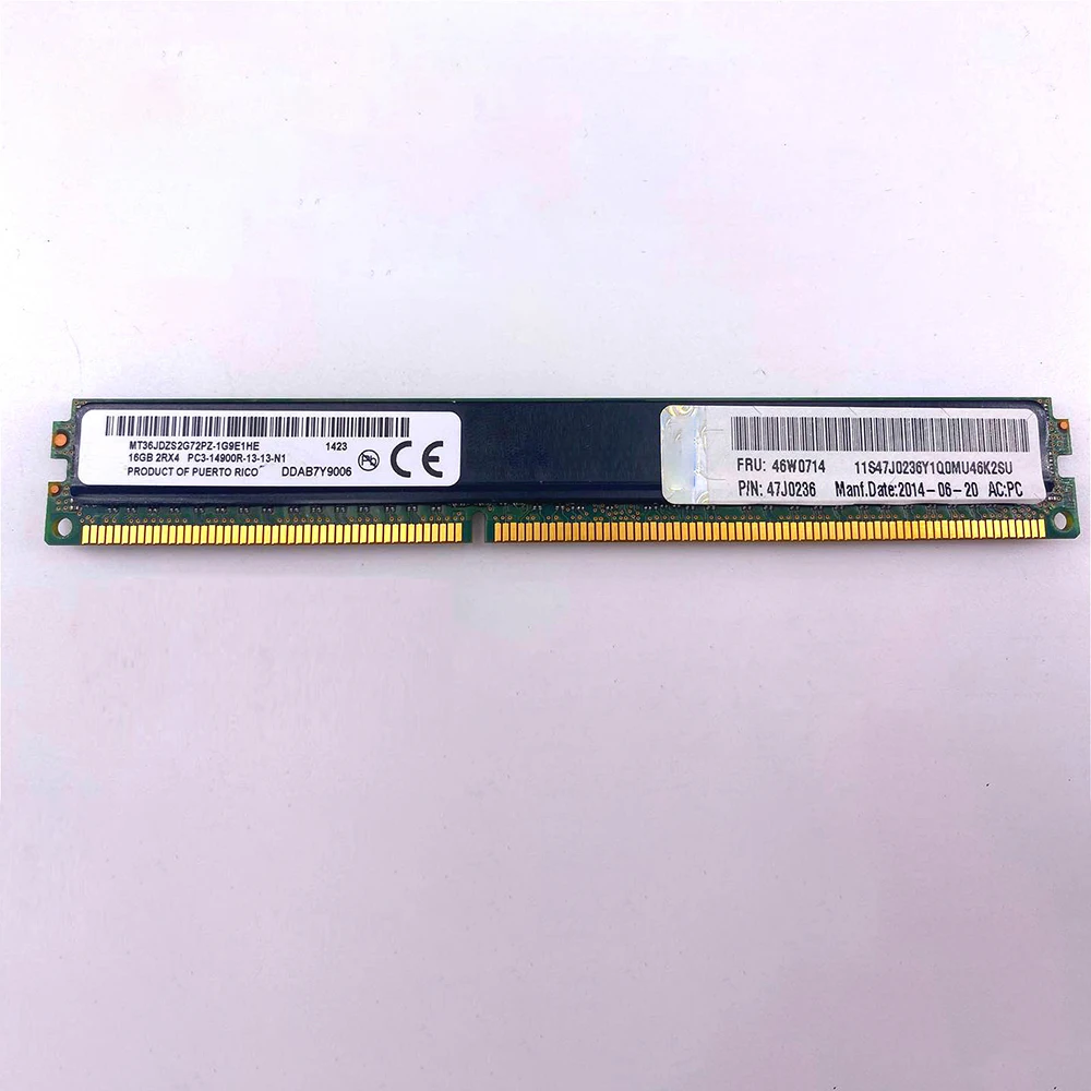 

Серверная память для IBM RAM 46W0712 46W0714 47J0236 16 ГБ DDR3 1866 REG ECC, 1 шт.