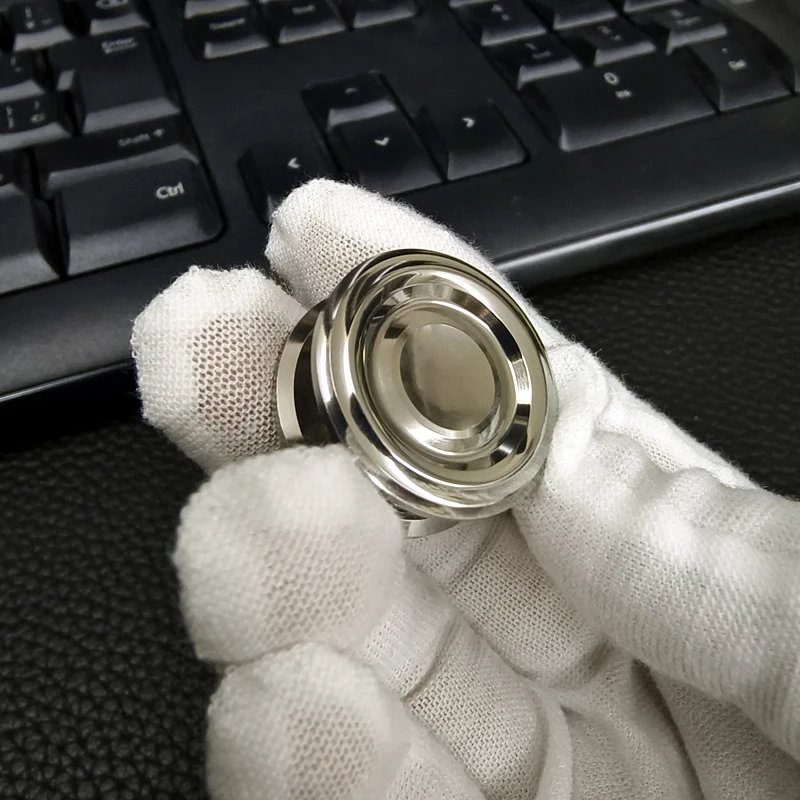 YH EDC Fidget Spinner Cerradura pulida Acero inoxidable Zircon Wash Ripple Lock R188 Modificación y piezas de repuesto de rodamiento.