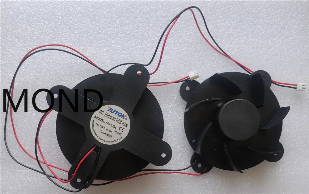 YUTON YT8025L YT-SEMIO ثلاجة السيارة مروحة التبريد ارتفاع الهواء ل السلاحف هاتشر تيار مستمر 12 فولت 0.28A 8025 2-سلك جديد #3
