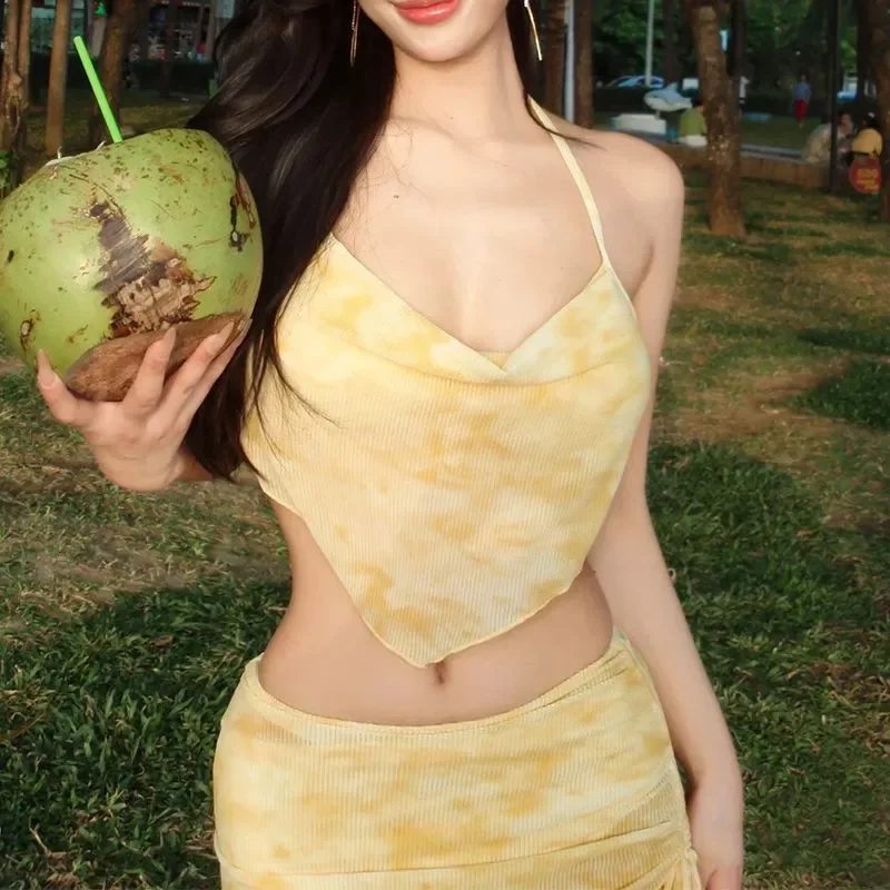 

Новый купальник-бикини в стиле Split Star, комплект для горячих источников, для пляжного отдыха, для девушек, для курортов на побережье