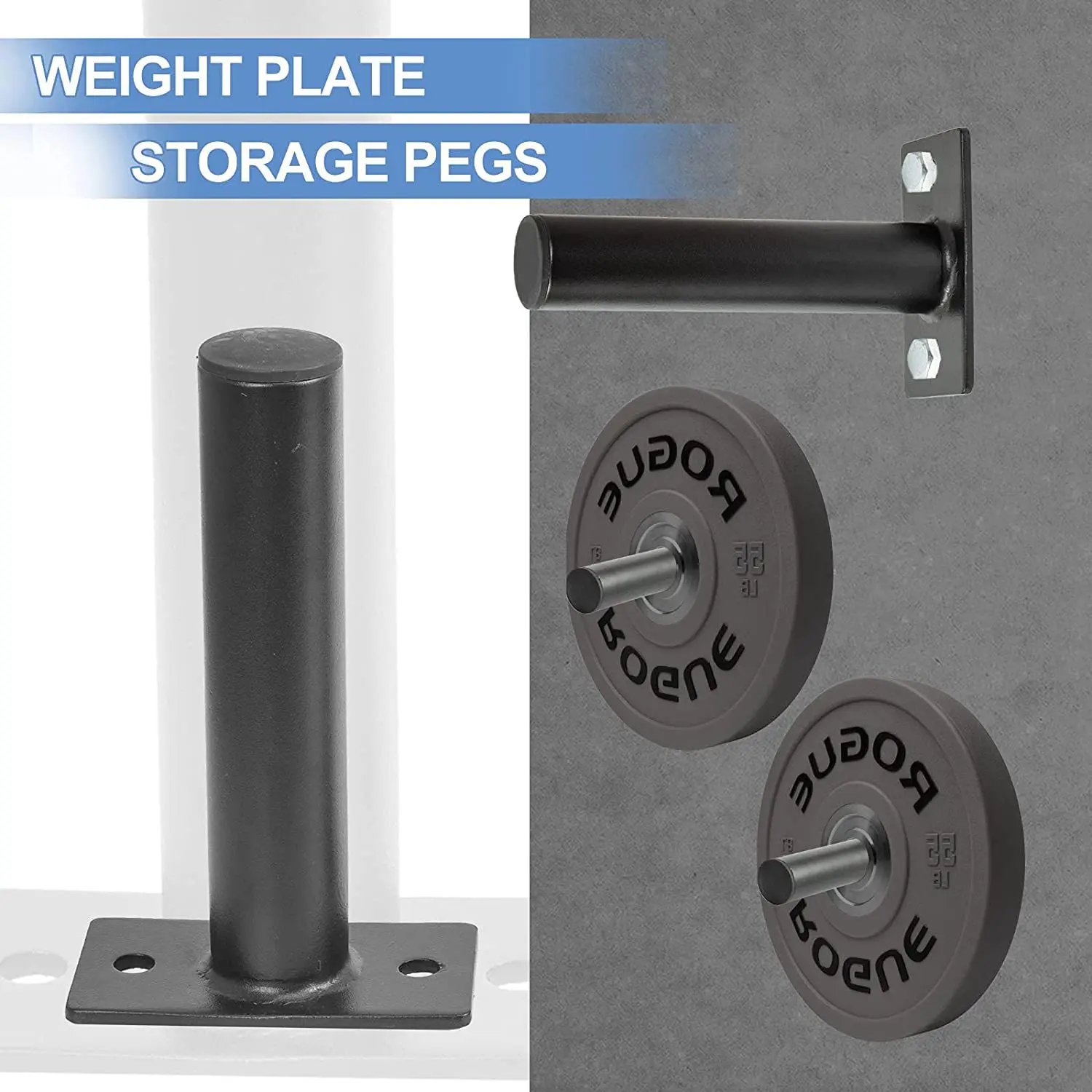 1PC Wall Mounted Weight Plate Holder Barbell Plate Storage Racks For Squat Racks Fits 2 Inches Weight Plates Free Expansion Bolt