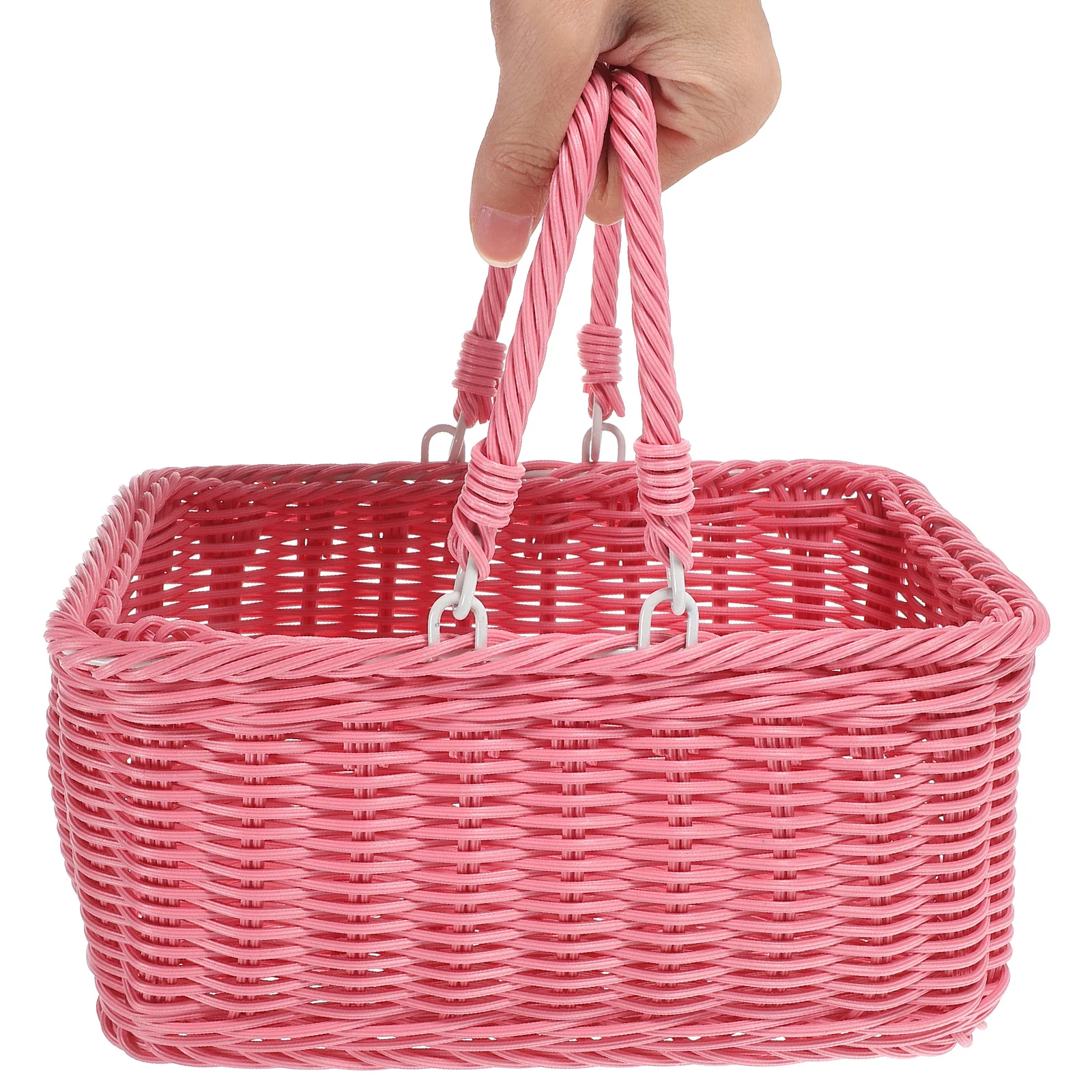 

Portable Rustic Picnic Basket Woven Storage Basket Handheld Fruit Vegetable Snacks Organizer Photo Prop Fruit Woven Holder