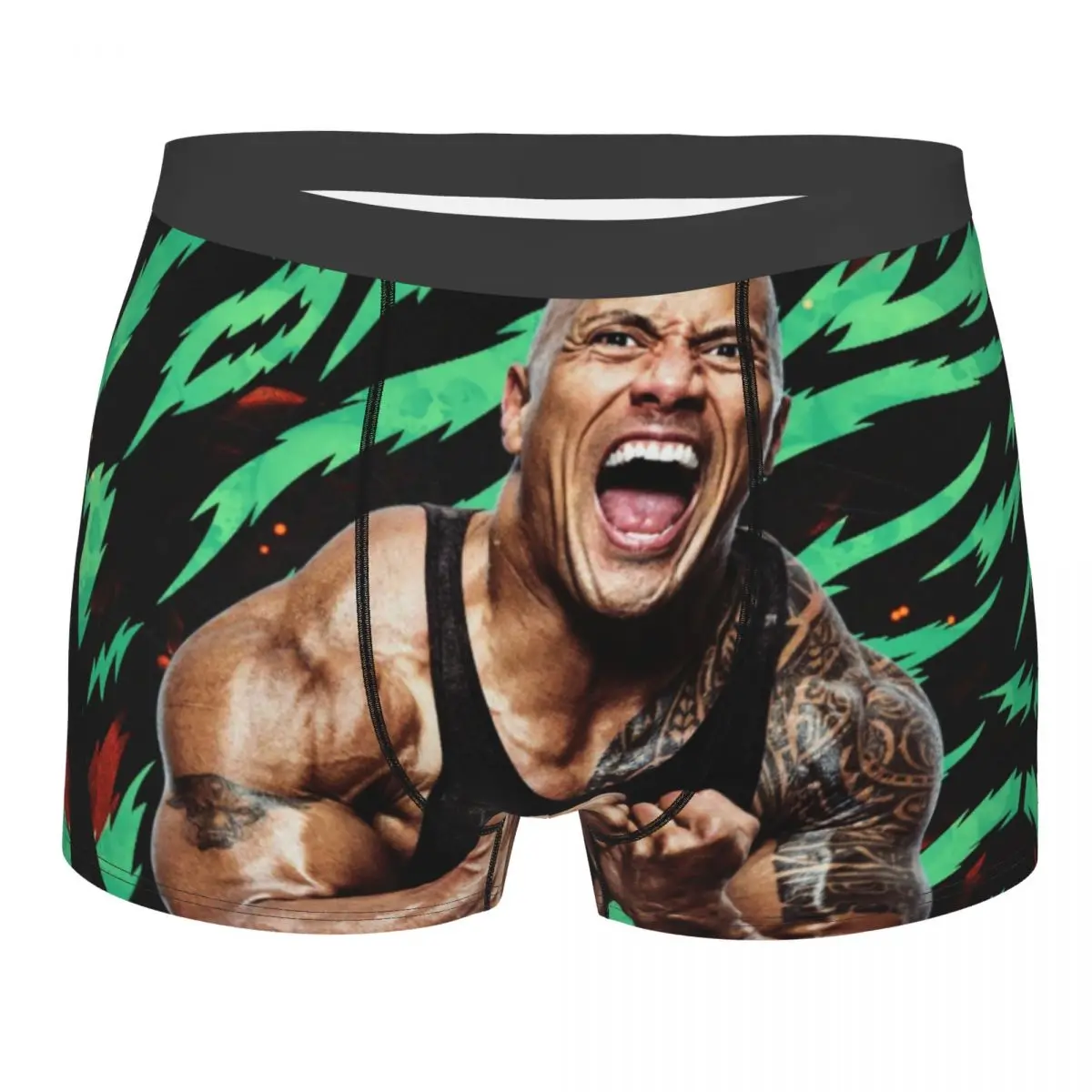 Custom The Rock Face Dwayne Boxers Shorts Men's American Actor Johnson Briefs Underwear Cool Underpants