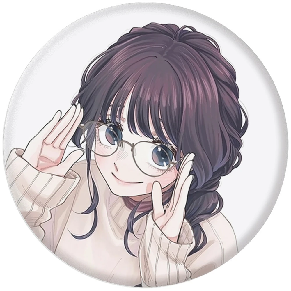 58mm Anime la fleur parfumée fleurs avec dignité Waguri Kaoruko Cosplay COSTUME Badge broche SPTE fer blanc broche accessoire