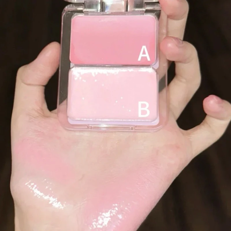 Two-color Water-light Blush Cream Natural Long Lasting Easy To Color Moisturizing High Gloss Blusher Face Korean Makeup Cosmetic