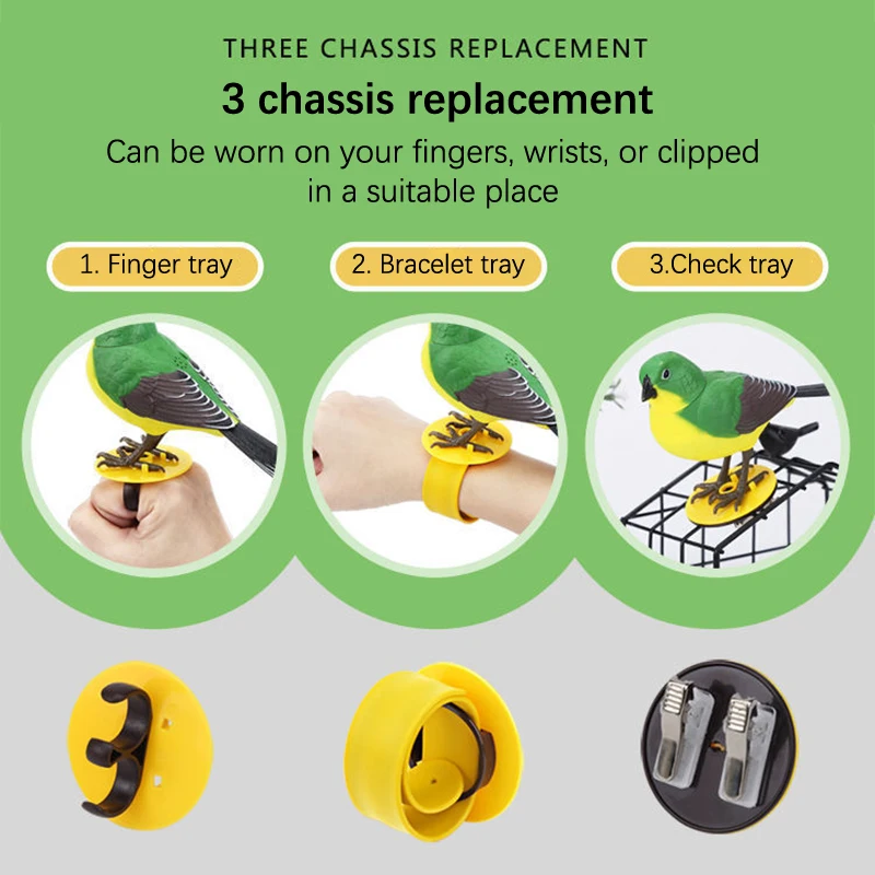 전기 노래 지저귀는 로봇 새 장난감, 소리 및 모션 활성화 대화형 새 입상 배터리 어린이를 위해 작동