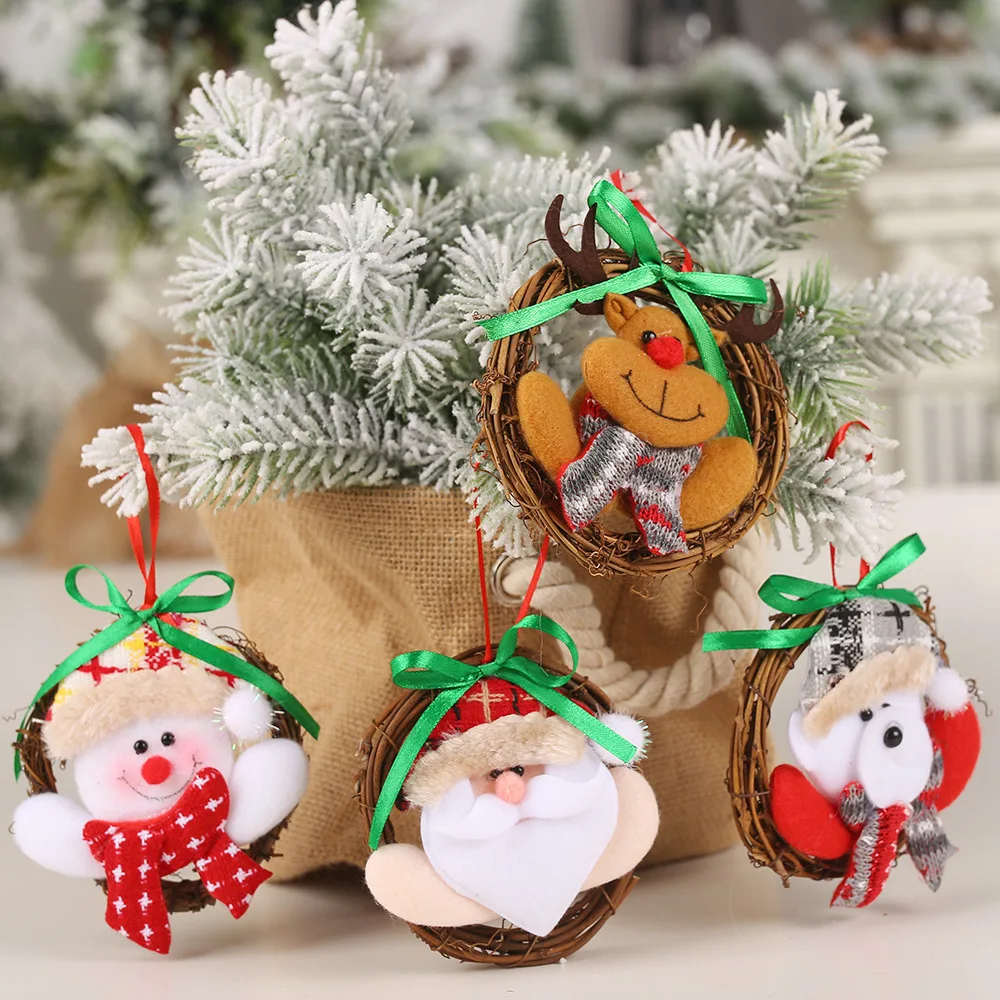 

Santa Snowman Pendants Navidad Xmas Tree Ornaments Hanging Doll Craft Decor Supplier Christmas Decorations for Home Kids Gift