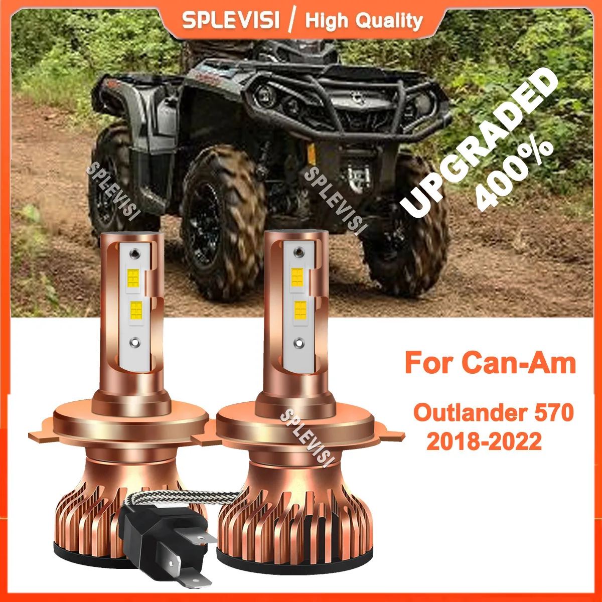 

2x h4 светодиодные мотоциклетные фары HID Whtie для Can-Am Outlander 570 2018-2022 800 2007-2012 Max 650 2007-2012