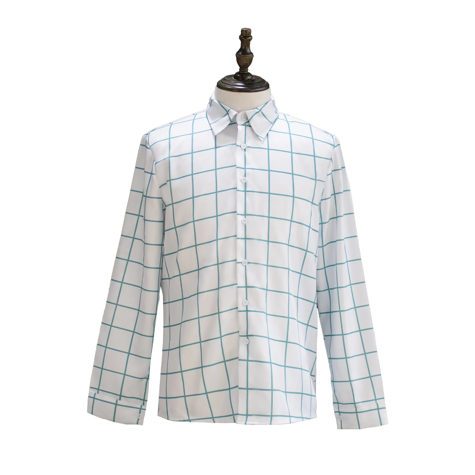 

KPop Saja Boys Qinyu Cosplay Costume Adult White Plaid Shirt Top Long Sleeved Top Demon Hunters Halloween Outfit