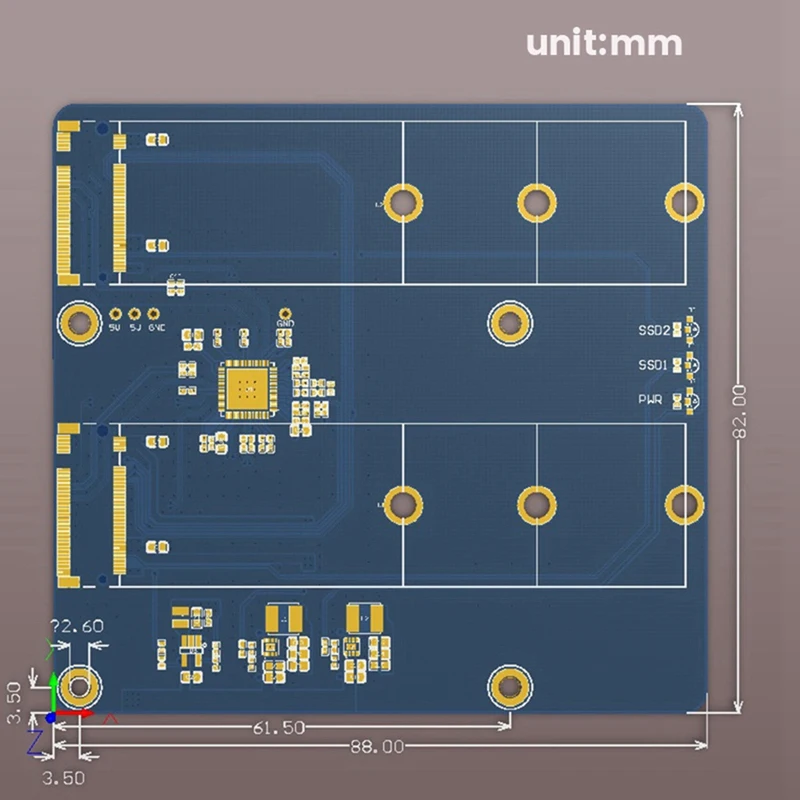 Modulo scheda di espansione per Raspberry Pi 5 PCIE M.2 Scheda di espansione doppia SSD Modulo portatile con protocollo NVME