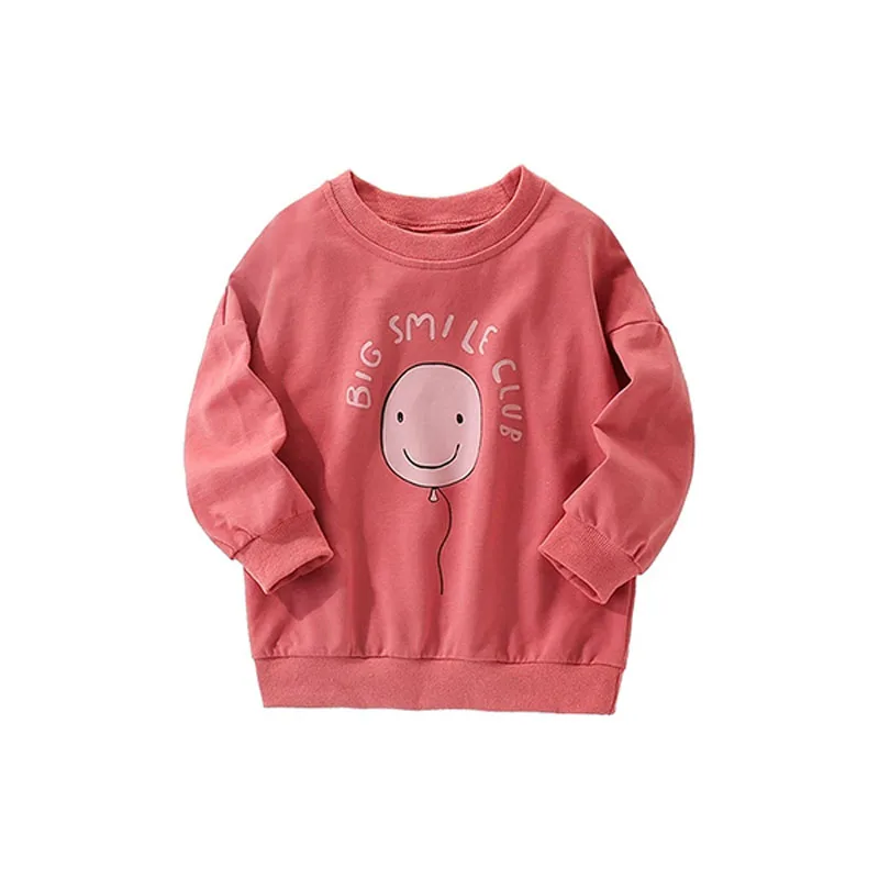 Malwee round neck children's bottoming shirt fashionable Y2K cartoon pattern all-match pure slightly stretch commuter sweatshirt