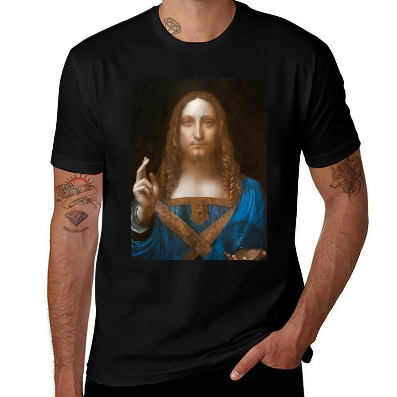 T-shirt Salvator Mundi de Leonardo Da Vinci (amélioré numériquement), t-shirt décontracté à la mode