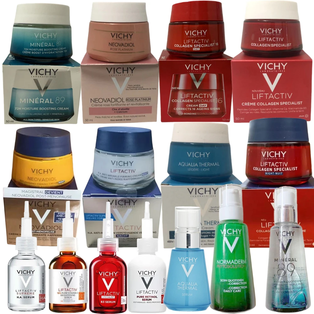Vichy Various Essence & Cream - Crema de noche de colágeno, crema nutritiva, suero de retinol, rejuvenecedor de la CC/cuidado hidratante de la piel HA