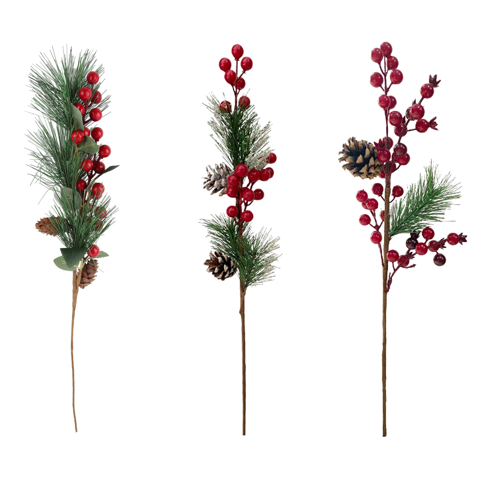 Christmas Decorations Artificial Pine Needles Multicolor Silk Cloth 40/50cm Flower Arrangement Ornaments