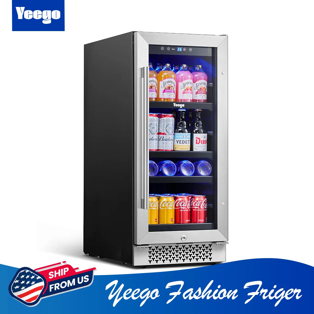 Yeego 85L Beverage Refrigerator - Large Capacity Wine Cooler with Efficient Compressor Cooling for Perfect Beverage Storage