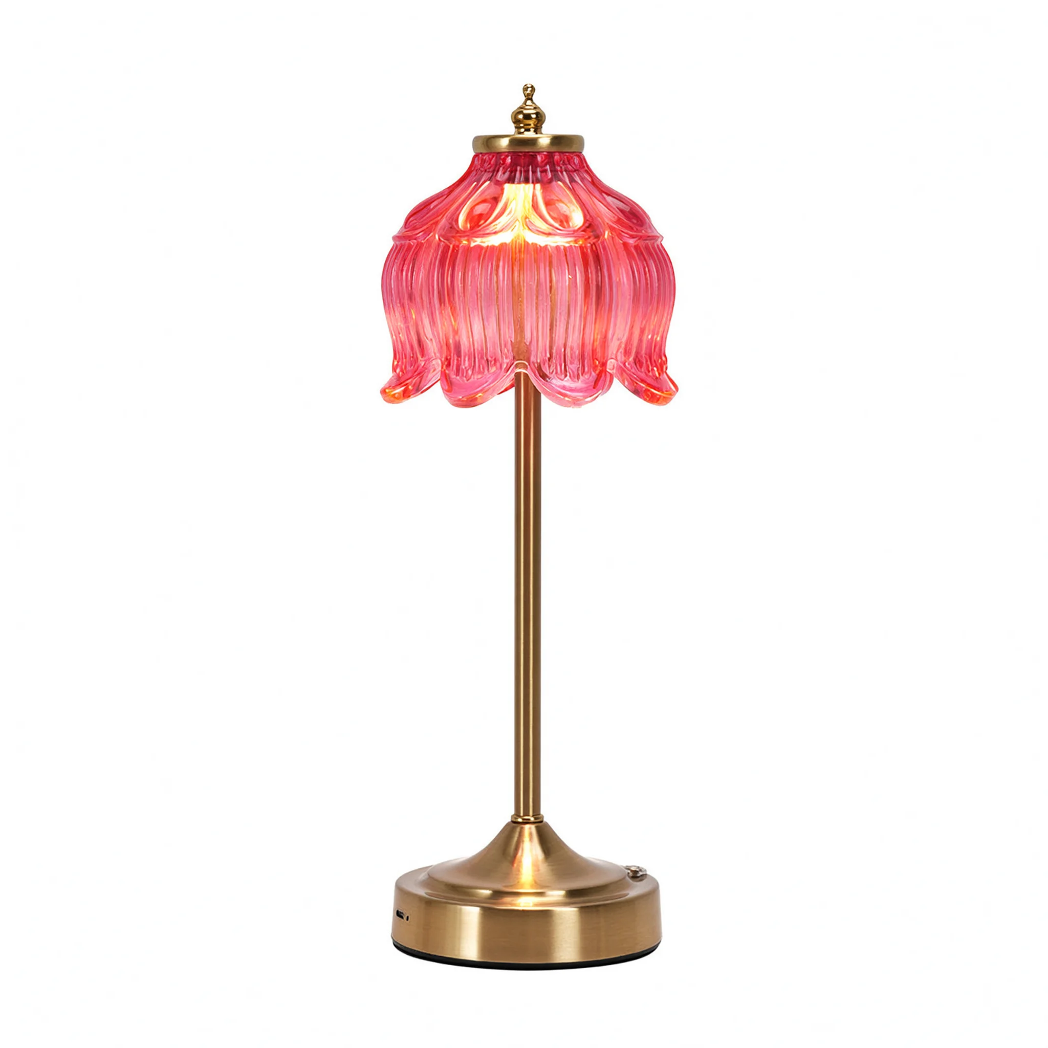 Glass Crystal Decorative Table Lamp American Style Luxury Bedside Nightstand Light Elegant