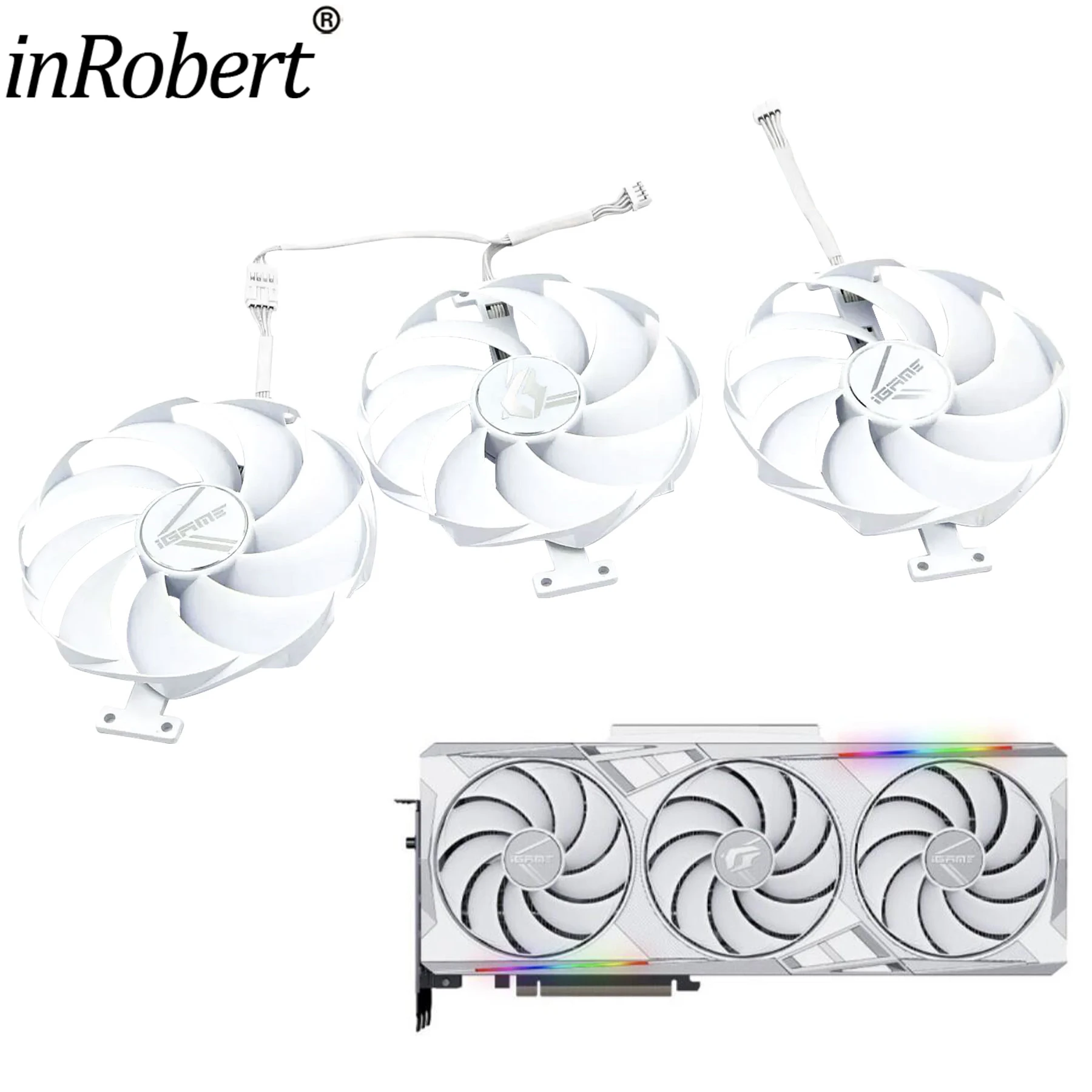 

Video Card Fan Replacement for Colorful iGame RTX 4070 Ti 4080 4090 Vulcan White 100MM PLD10015B12H New Original