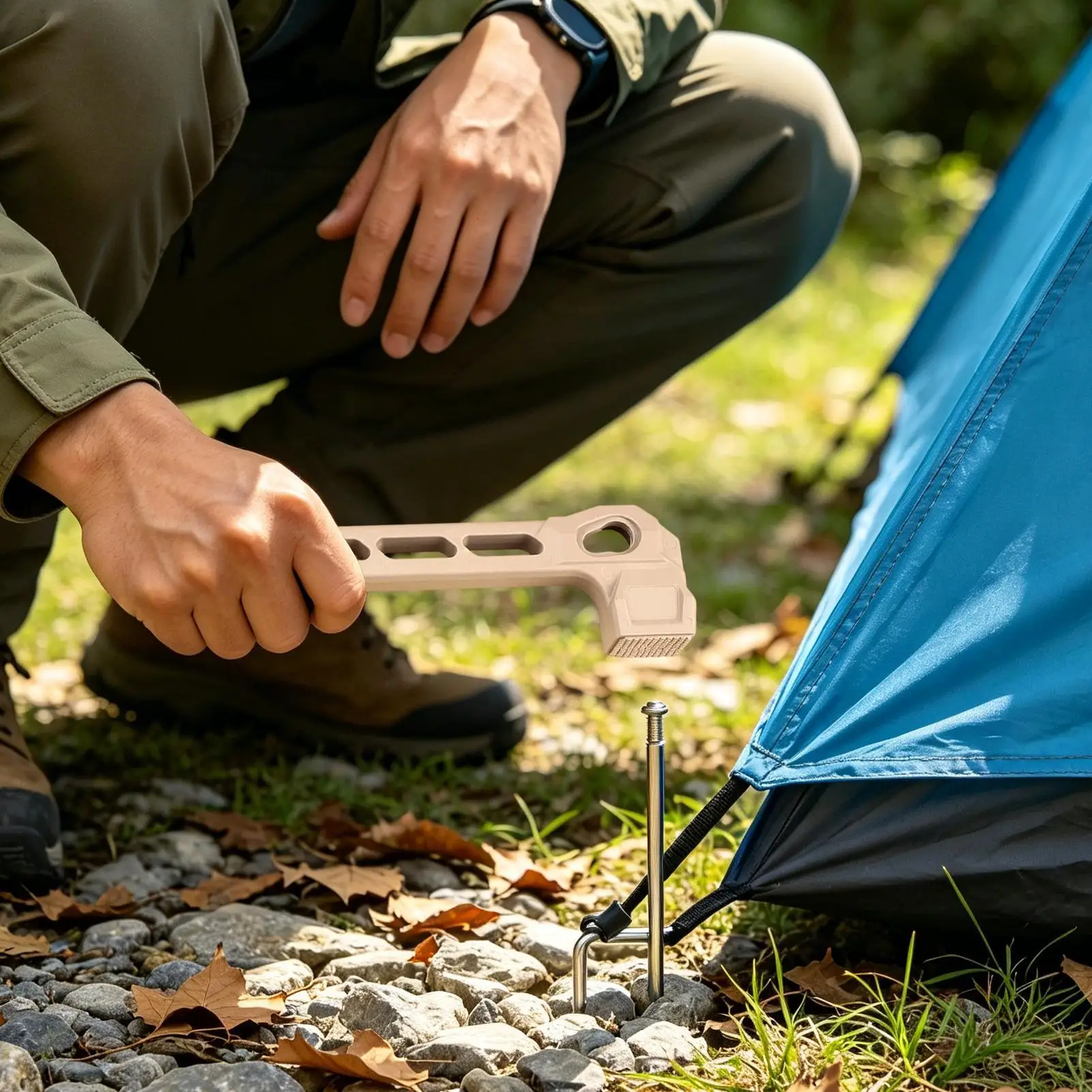 Mallet For Tent Stakes Heavy Duty Portable Outdoor Tools Tent Stake Puller Camping Hammer For Hiking Backpacking Climbing