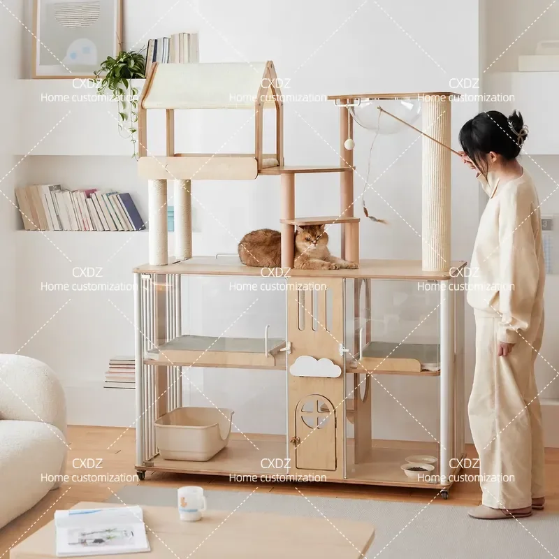 Liwu Yunyu Climbing Frame  Villa Multifunctional  House Multi-cat Family  Cage Large t Nest  Scratch Board Cat