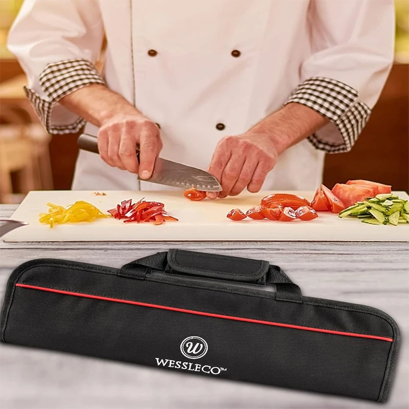 New Portable Chef Knife Bag Oxford Camping Trip Kitchen Santoku Sushi Japanese Carry Case Roll Up Cleaver Storage Pockets