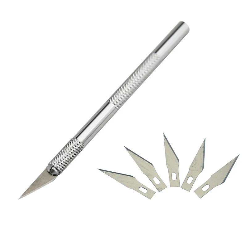 Art Utility Knife with Paper Cutter, Facas de caneta, Ferramenta para artesanato, Conjunto de lâminas de papelaria, Caneta cortadora de papel