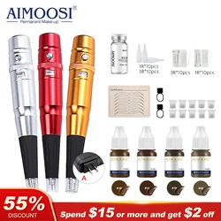 Aimoosi Tattoo-Ausrüstungsset, Augenbrauen-Eyeliner, Lippenbleiche, PMU, Permanent-Make-up-Set, All-In-One-Maschine, geeignet für Anfänger