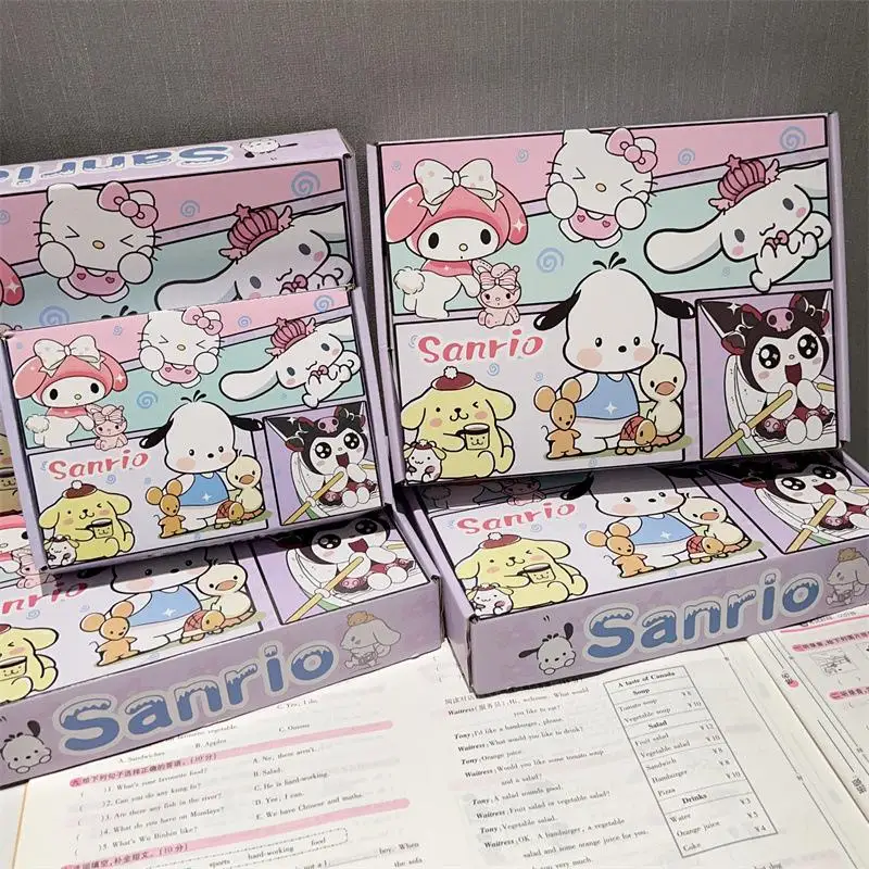 New Kawaii Cute Sanrio Hellokitty Kuromi Mymelody Cinnamoroll Pochacco Folding Box Gift Box Thickening Neat Solid Gift For Girls